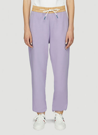 Moncler 撞色饰边运动裤 粉紫 mon0247035