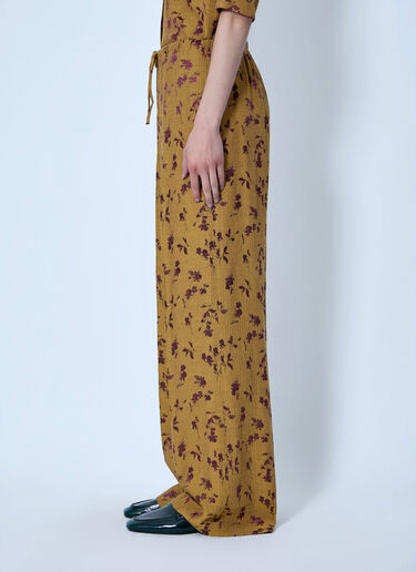 LN-CC® - Dries Van Noten: Floral Wide-Leg Trousers - Yellow Dries Van Noten Floral Wide-Leg Trousers Yellow dvn0266011