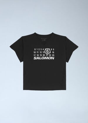 MM6 Maison Margiela x Salomon ロゴモチーフTシャツ ブラック mms0161004