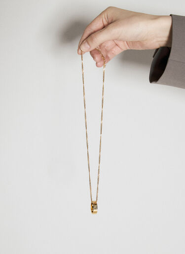 MM6 Maison Margiela 数字简约签名吊坠戒指项链 金色 mmm0255024