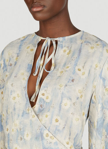Acne Studios Floral Wrap Dress Blue acn0252008