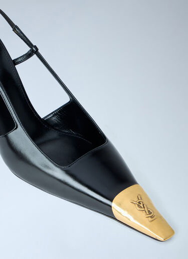 LN-CC® - Saint Laurent: Jeanne Slingback Pumps - Black Saint Laurent Jeanne Slingback Pumps Black sla0264026