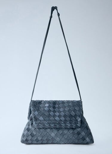 LN-CC® - Bottega Veneta: Giorno Suede Shoulder Bag - Grey Bottega Veneta Giorno Suede Shoulder Bag Grey bov0264031