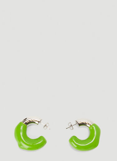 Sunnei Rubberised Small Hoop Earrings Green sun0244010