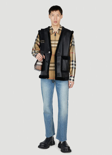 Burberry Shearling Gilet Jacket Black bur0151016