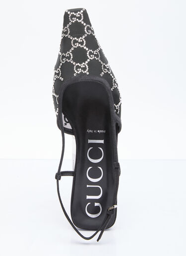 GG Crystal Slingback Flats Gucci GG Crystal Slingback Flats Black guc0255061