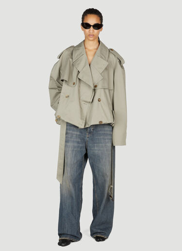 Balenciaga Folded Trench Coat Beige bal0253005