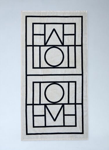 TOTEME Monogram Beach Towel Black tot0261008