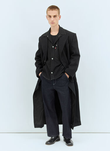 Junya Watanabe Topstitched Wool-Blend Jacket Black jwn0158003
