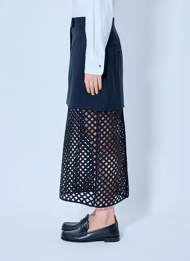 LN-CC® - Max Mara: Overlay Panel Skirt - Navy Max Mara Overlay Panel Skirt Navy max0265019