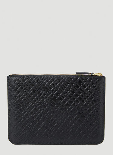 Comme Des Garcons Wallet Embossed Roots Pouch Bag Black cdw0348005
