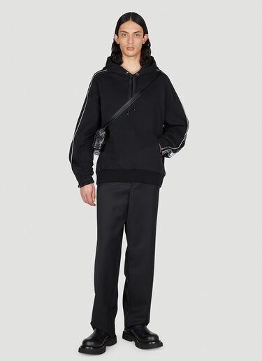 Dolce & Gabbana Logo Trim Hooded Sweatshirt Black dol0151006