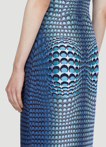 Marine Serre Moonfish Skin Jacquard Dress Blue mrs0244001