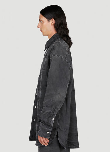 MM6 Maison Margiela Crease Effect Denim Shirt Black mmm0153005