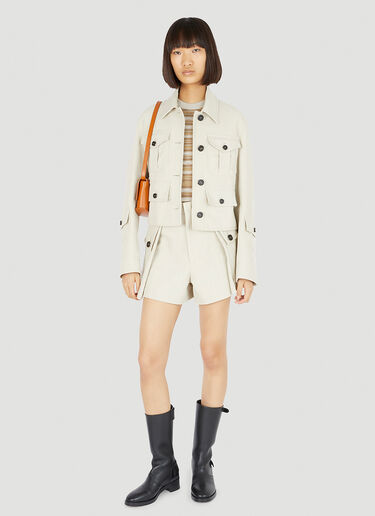 Durazzi Milano Patch Pocket Shorts Cream drz0252014