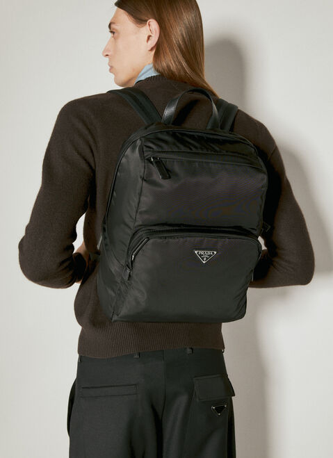 Bao Bao Issey Miyake Re-Nylon And Saffiano Leather Backpack Beige bao0155001