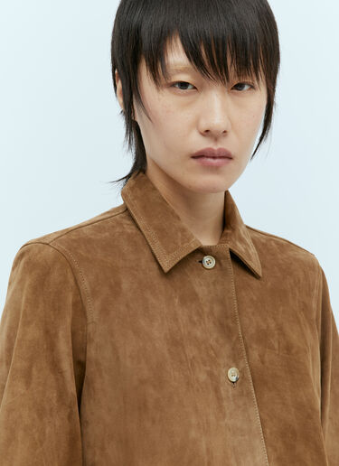TOTEME Soft Suede Shirt Brown tot0256003