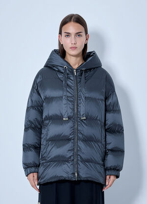 Max Mara Hooded Puffer Jacket Blue max0266160