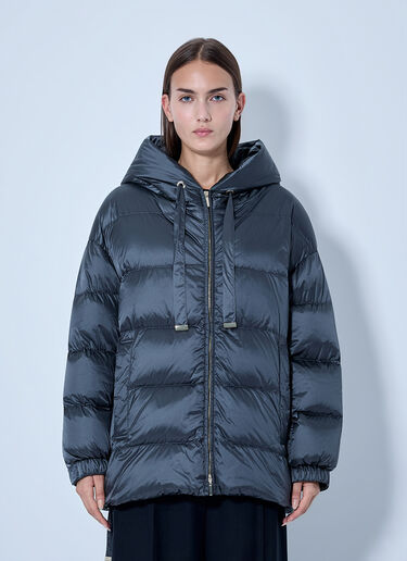 LN-CC® - Max Mara: Hooded Puffer Jacket - Blue Max Mara Hooded Puffer Jacket Blue max0266160