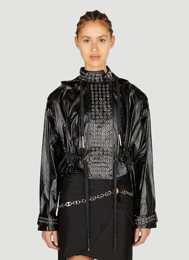 Rabanne Eyelet Biker Jacket Black pac0252010