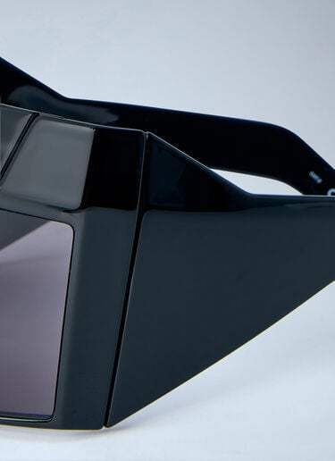 LN-CC® - Rick Owens: Shield-Frame Sunglasses - Black Rick Owens Shield-Frame Sunglasses Black ric0366001