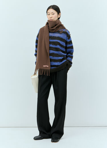 Acne Studios Fringe Wool Scarf Brown acn0255023