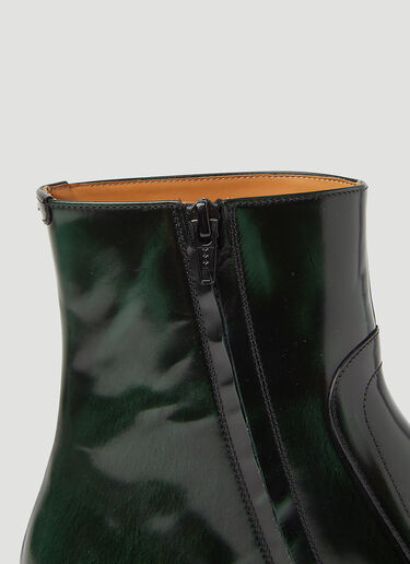 Maison Margiela Waxed Leather Ankle Boots Green mla0145021