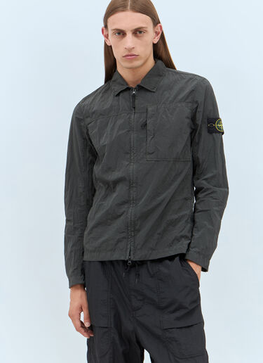 Stone Island Zip-Up Overshirt Grey sto0158030