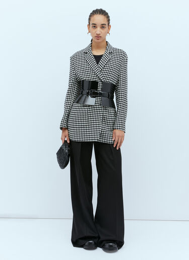 Max Mara Houndstooth Wool Blazer Black max0254064