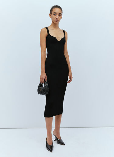 KHAITE Nina Rib Dress Black kha0253003