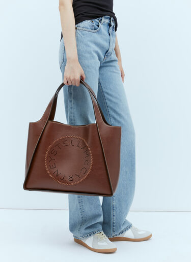 Stella McCartney Cut-Out Logo Alter Mat Tote Bag Brown stm0254009