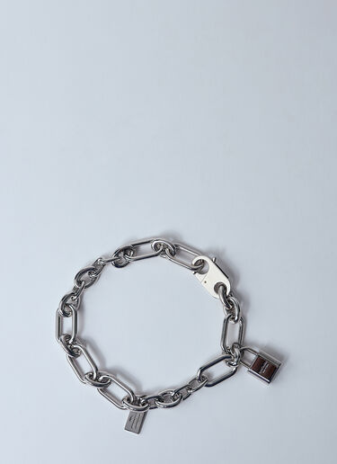 Acne Studios Padlock Chain Necklace Silver acn0260017