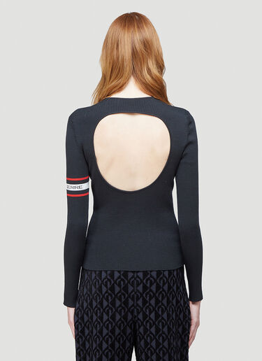 Marine Serre Open-Back Ribbed Sweater Black mrs0246015