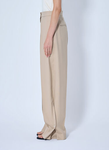 LN-CC® - Sportmax: Wide-Leg Pleated Trousers - Beige Sportmax Wide-Leg Pleated Trousers Beige spx0265020