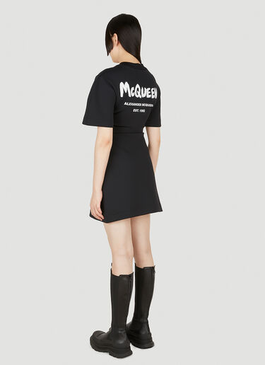 Alexander McQueen Mini Graffiti Print Dress Black amq0247019