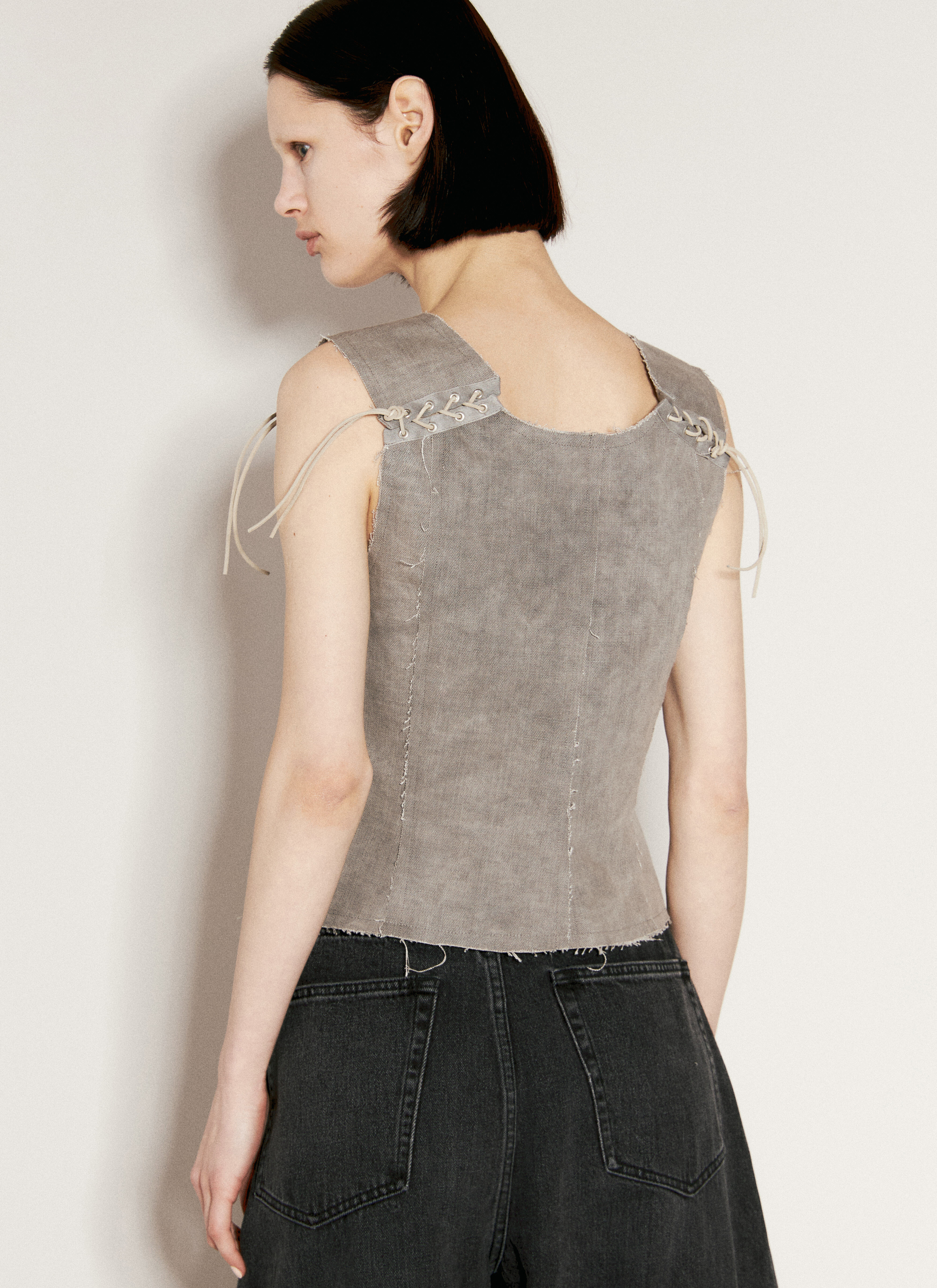 OUR LEGACY / アワーレガシー | 2024SS | TOUGH VEST コットン レースアップ ベスト | 34 | グレー | レディース Our Legacy（アワーレガシー）の「OUR LEGACY TOUGH VEST（ベスト