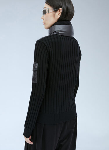 LN-CC® - Moncler: Padded Wool Cardigan - Black Moncler Padded Wool Cardigan Black mon0254043