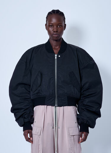 LN-CC® - Rick Owens: Secchia Cropped Flight Bomber Jacket - Black Rick Owens Secchia Cropped Flight Bomber Jacket Black ric0265006