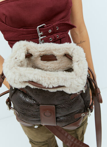 ムートンバケットショルダーバッグ Blumarine ムートンバケットショルダーバッグ ブラウン blm0254011