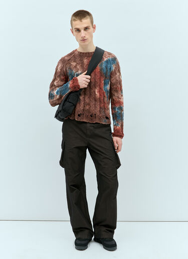 Acne Studios Tie-Dye Cable Knit Sweater Brown acn0154020