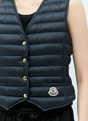 Moncler 徽标贴饰绗缝背心 黑色 mon0255028