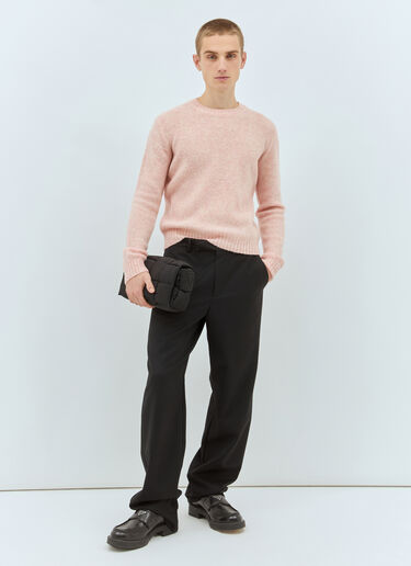 Prada Shetland Wool Crewneck Sweater Pink pra0159033