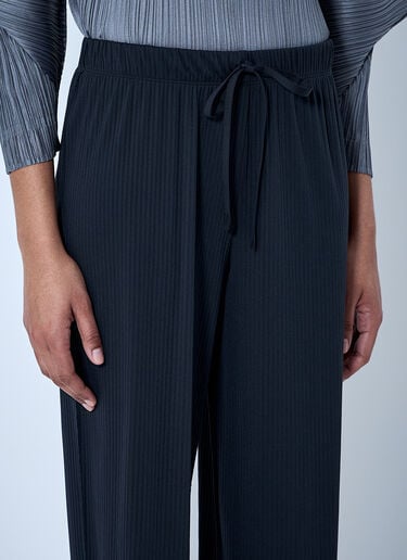Pleats Please Issey Miyake Pleated Wide-Leg Trousers Black plp0264011