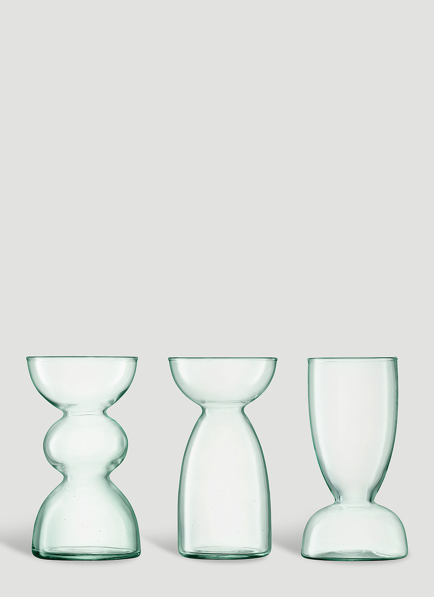 Lsa International Set Of Three Canopy Trio Vase In Green
