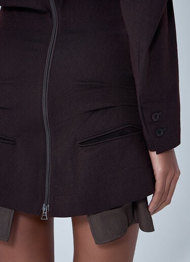 Issey Miyake Tailored Blazer Mini Dress Brown ism0263003