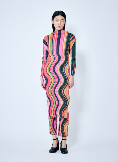 Pleats Please Issey Miyake Warp Pleated Maxi Dress Pink plp0259003