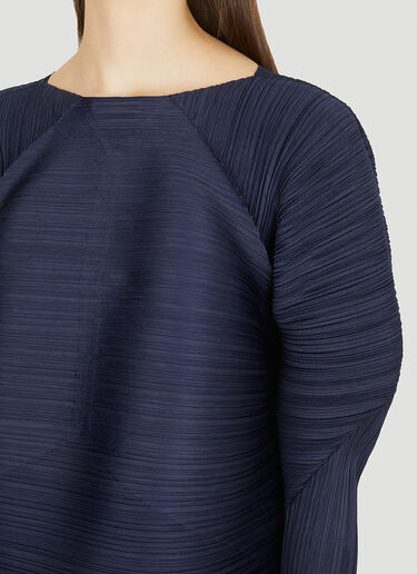 허그 구조적인 탑 Pleats Please Issey Miyake 허그 구조적인 탑 블루 plp0251024
