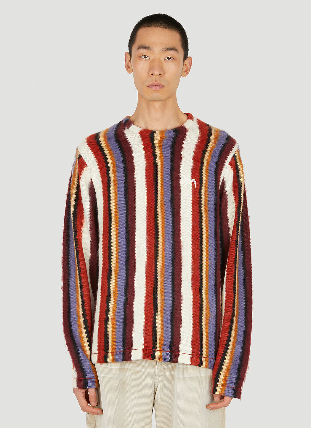 St ssy Vertical Stripe Sweater in Multicolour LN CC