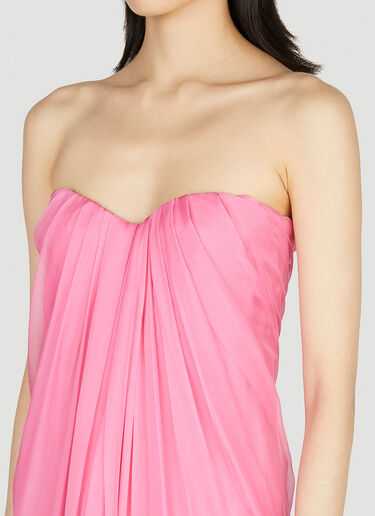 Alexander McQueen Draped Bustier Dress Pink amq0251055