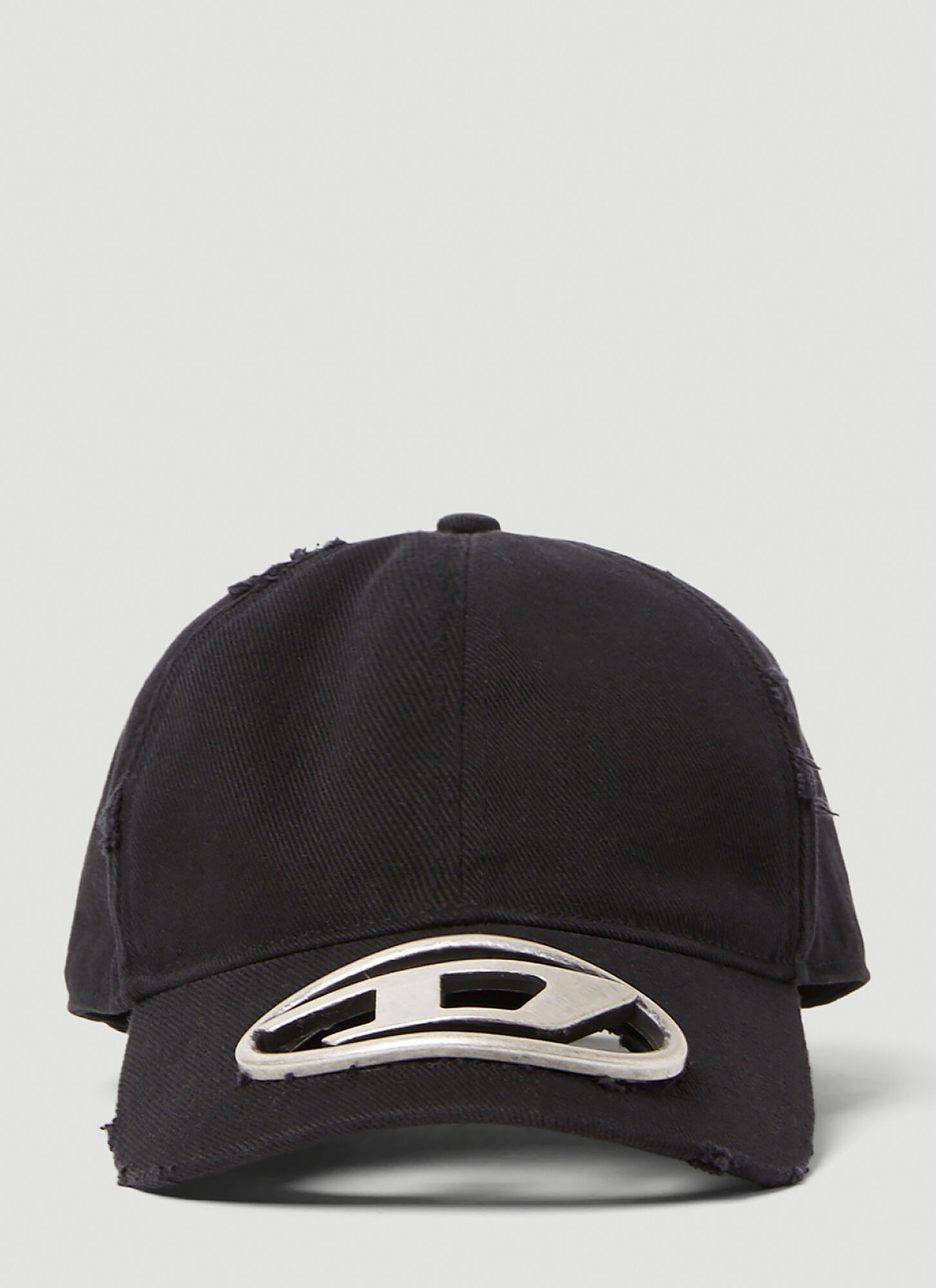 Diesel Oval-d Cotton Baseball Cap In Black